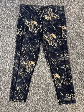 Constantly Varied Gear Marble Leggings Women’s Medium Black Gold CVG Pocket